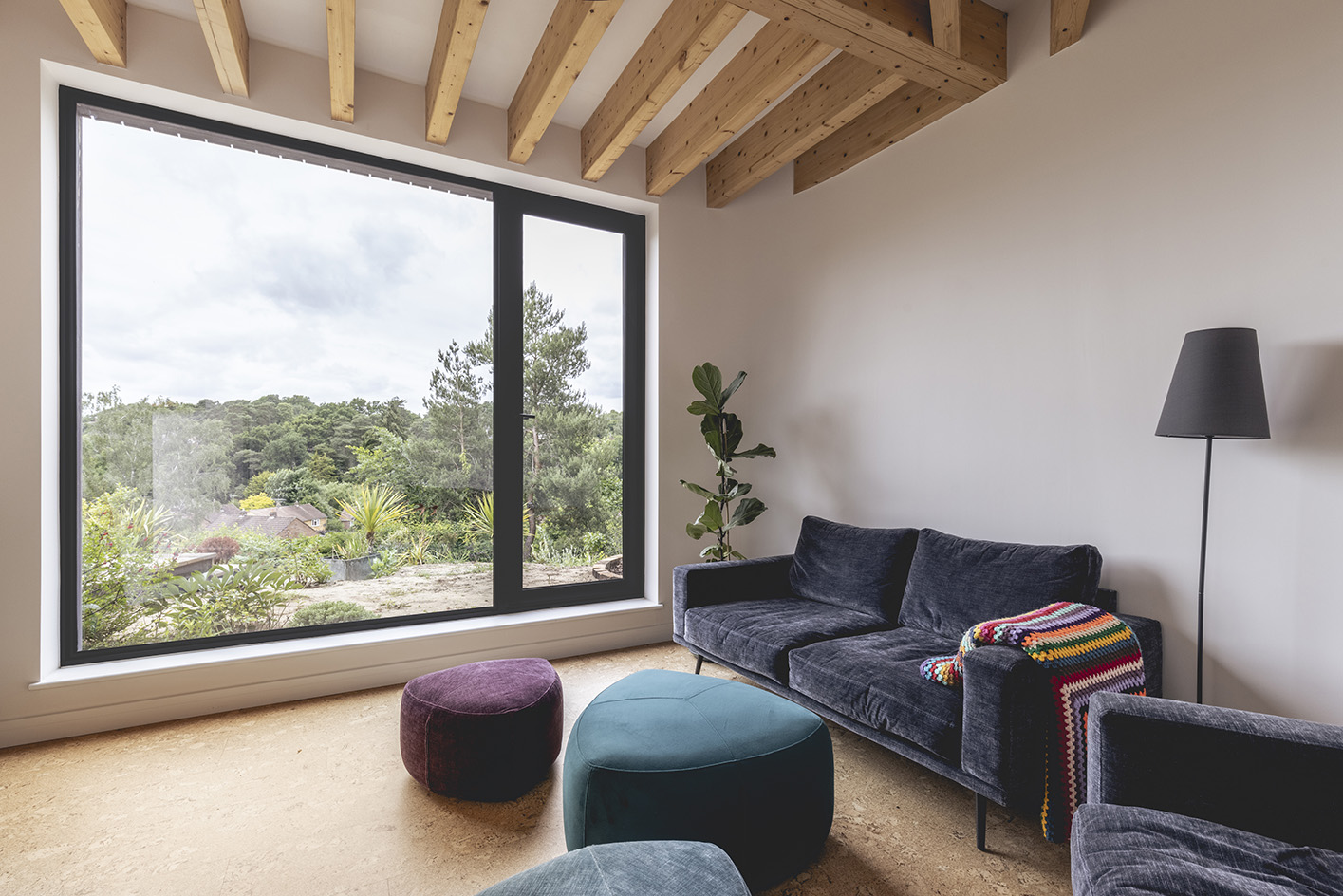 farnham house living space looking out to countryside