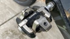 Garmin Rally XC200 power meter pedals mounted on a gravel bike