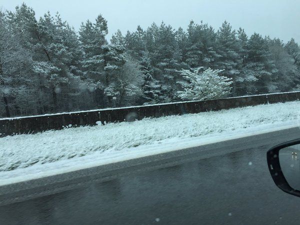 The snow fell at Liege-Bastogne-Liege on Sunday