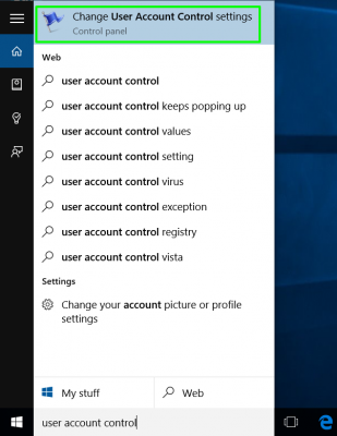 click change user account control settings