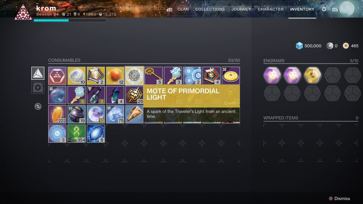 Destiny 2 Khvostov - Mote of Primordial Light