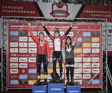Elite Women&rsquo;s podium: l to r - Jennifer Jackson, Maghalie Rochette, Sandra Walter
