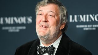 Stephen Fry, the new host of Jeopardy! UK, in black tie at the BFI London Film Festival Gala 2022