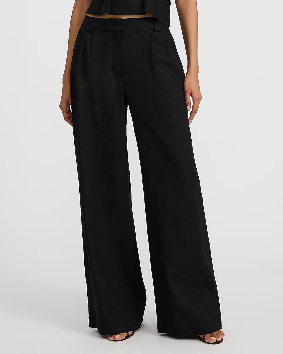 express, Summer-Blend Linen High Waisted Relaxed Trouser