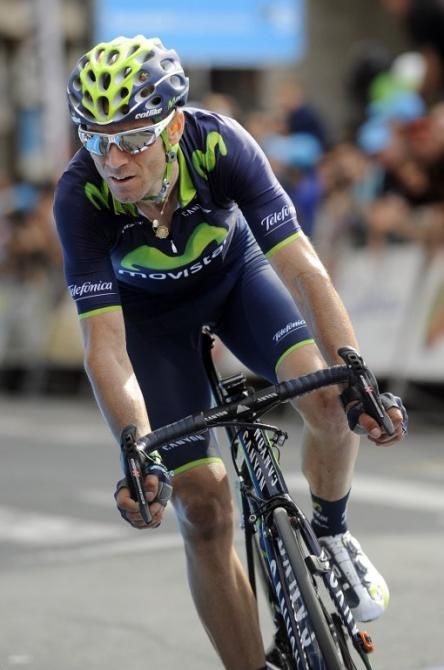 Team Movistar's Alejandro Valverde takes second place of the first stage of the Tour of the Basque Country
