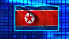 North Korean Flag on Binary code