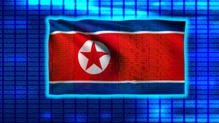 North Korean Flag on Binary code