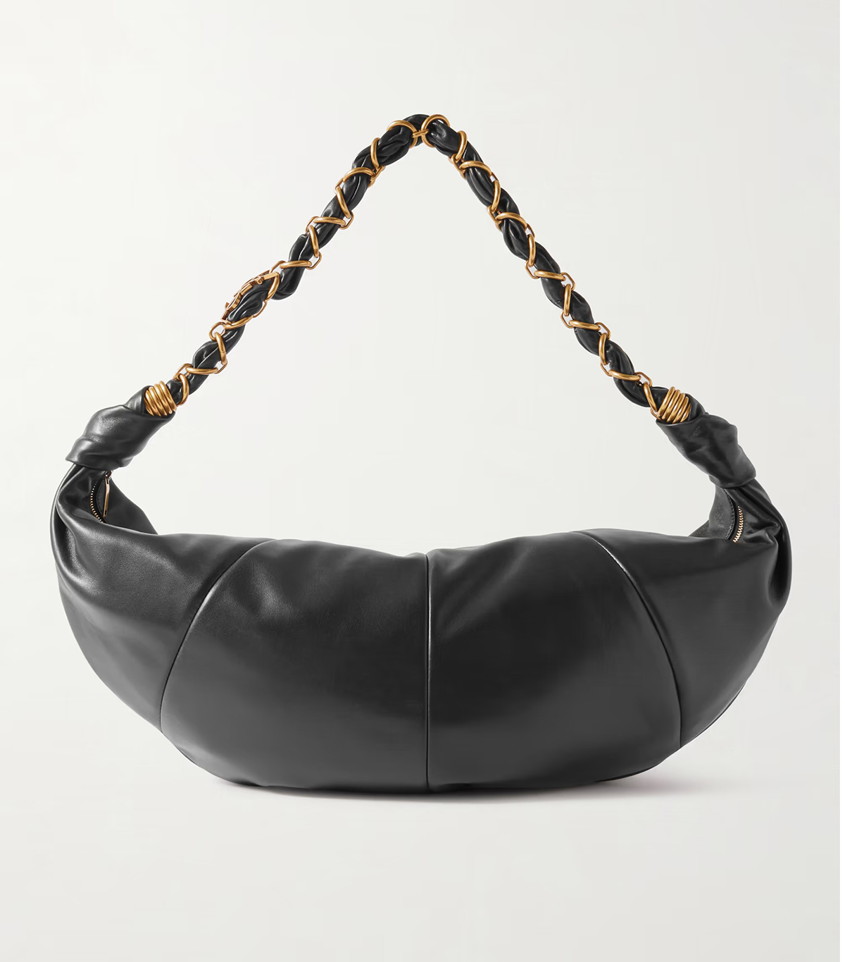 Black leather cresent bag