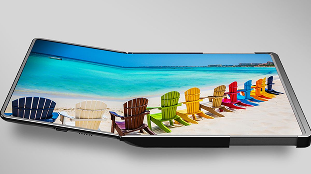 The Samsung Flex Hybrid display prototype unfolded and extended