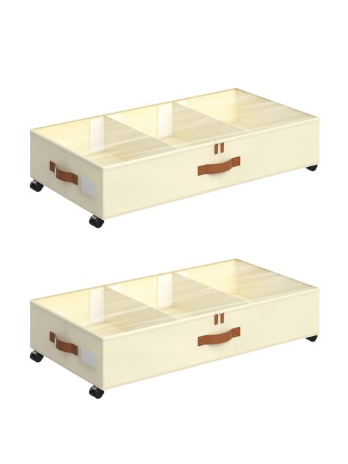 Under Bed Storage With Wheels, Set of 2