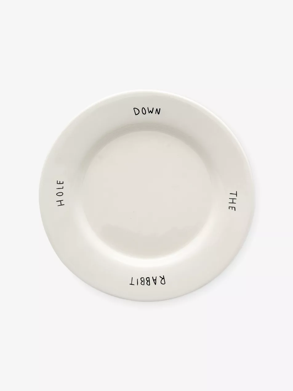 Down the Rabbit Hole Stonewear Breakfast Plate