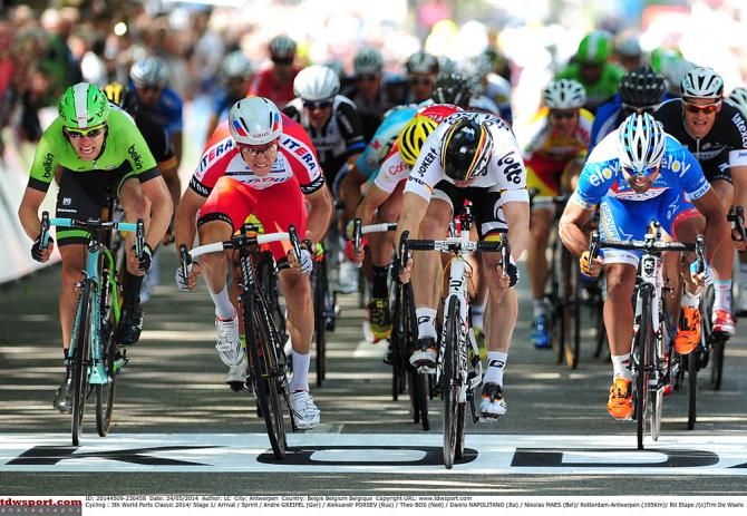 Aleksandr Porsev, Theo Bos, Andre Greipel and Danilo Napolitano