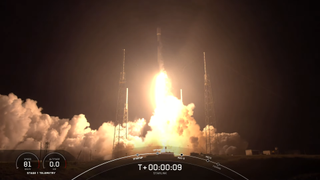  A SpaceX Falcon 9 rocket launches on the Starlink 24 mission, on April 28, 2021.