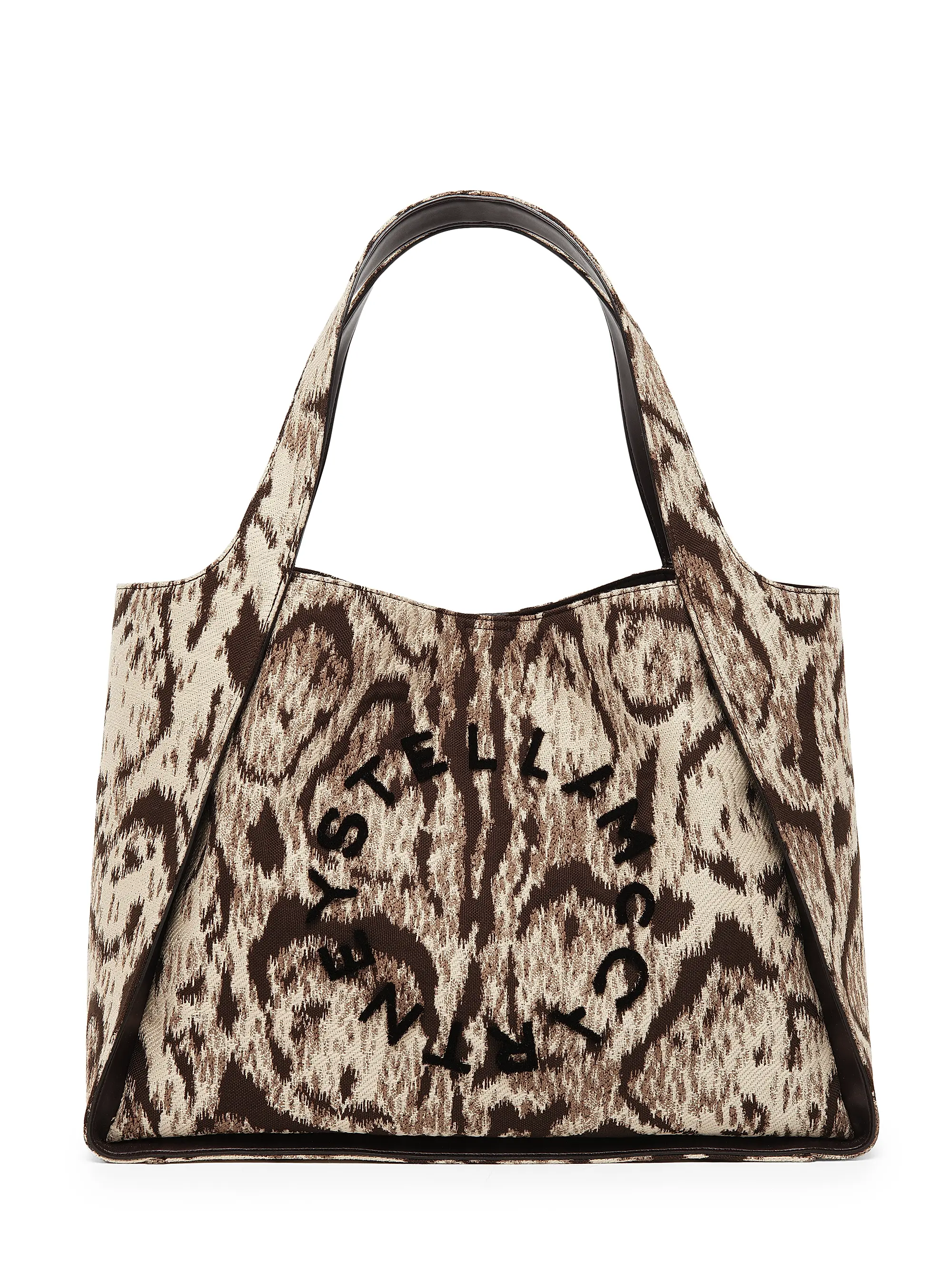 Logo-Embroidered Clouded Leopard Tote Bag