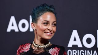 Nicole Richie wearing blue hair trend