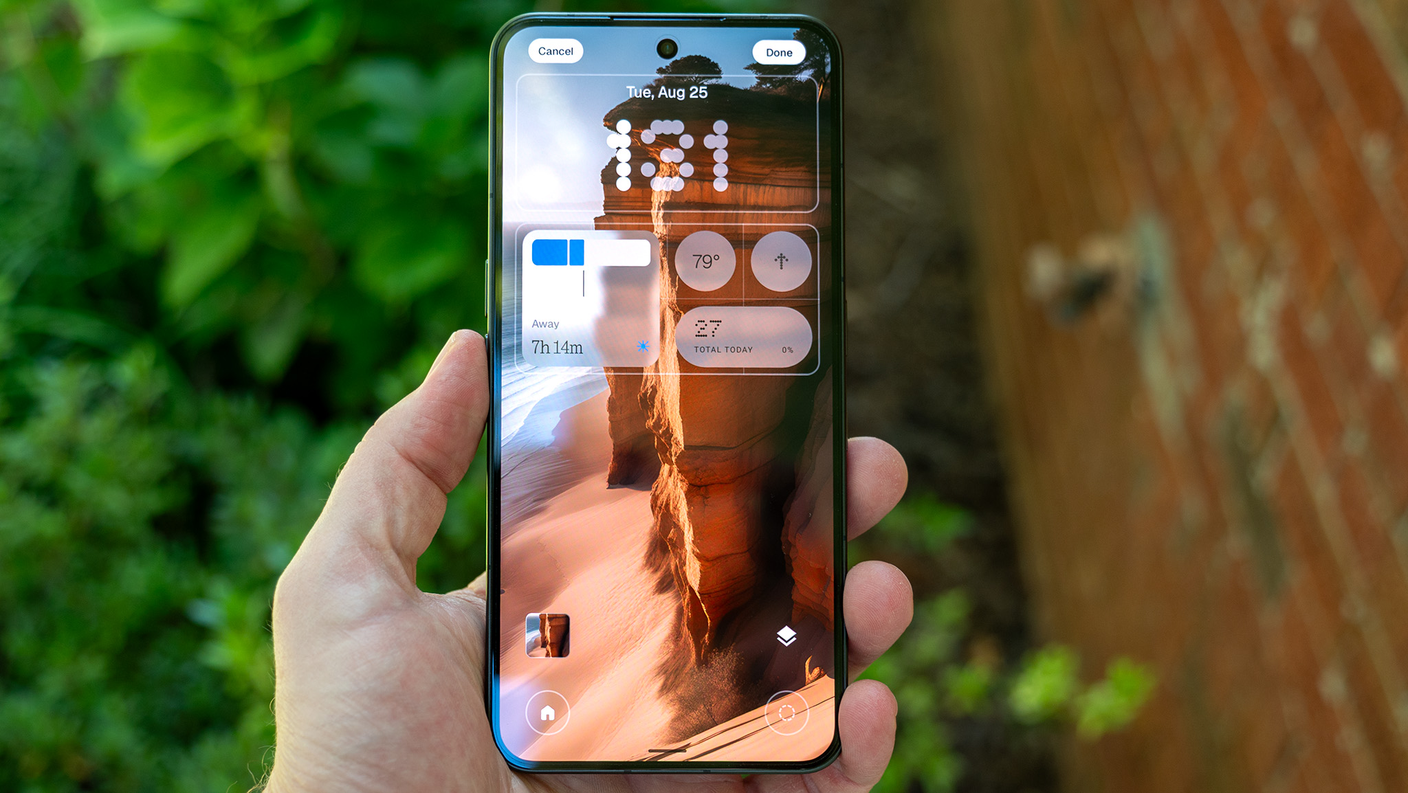 Editing the lockscreen with widgets and an AI-generated wallpaper on a Nothing Phone 3 running Nothing OS 5