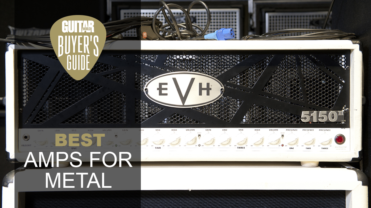 An EVH 5150III tube amp head on top of a cabinet