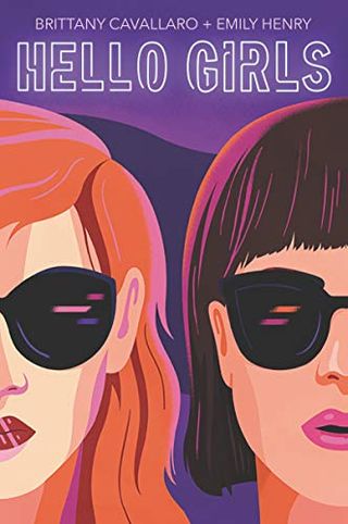 'Hello Girls' book cover with a red headed woman in sunglasses and a woman with a short bob in sunglasses