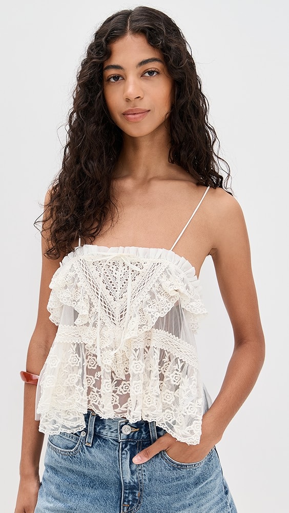 Free People Sofia Embroidered Tank