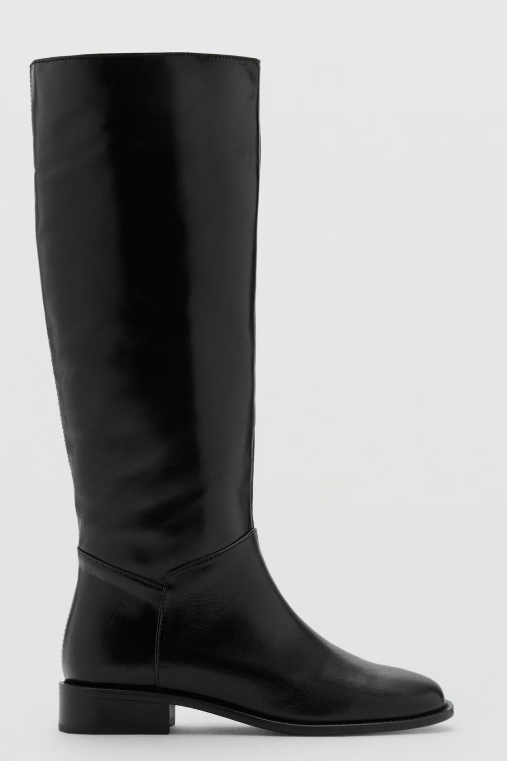 Mango Leather High Boots