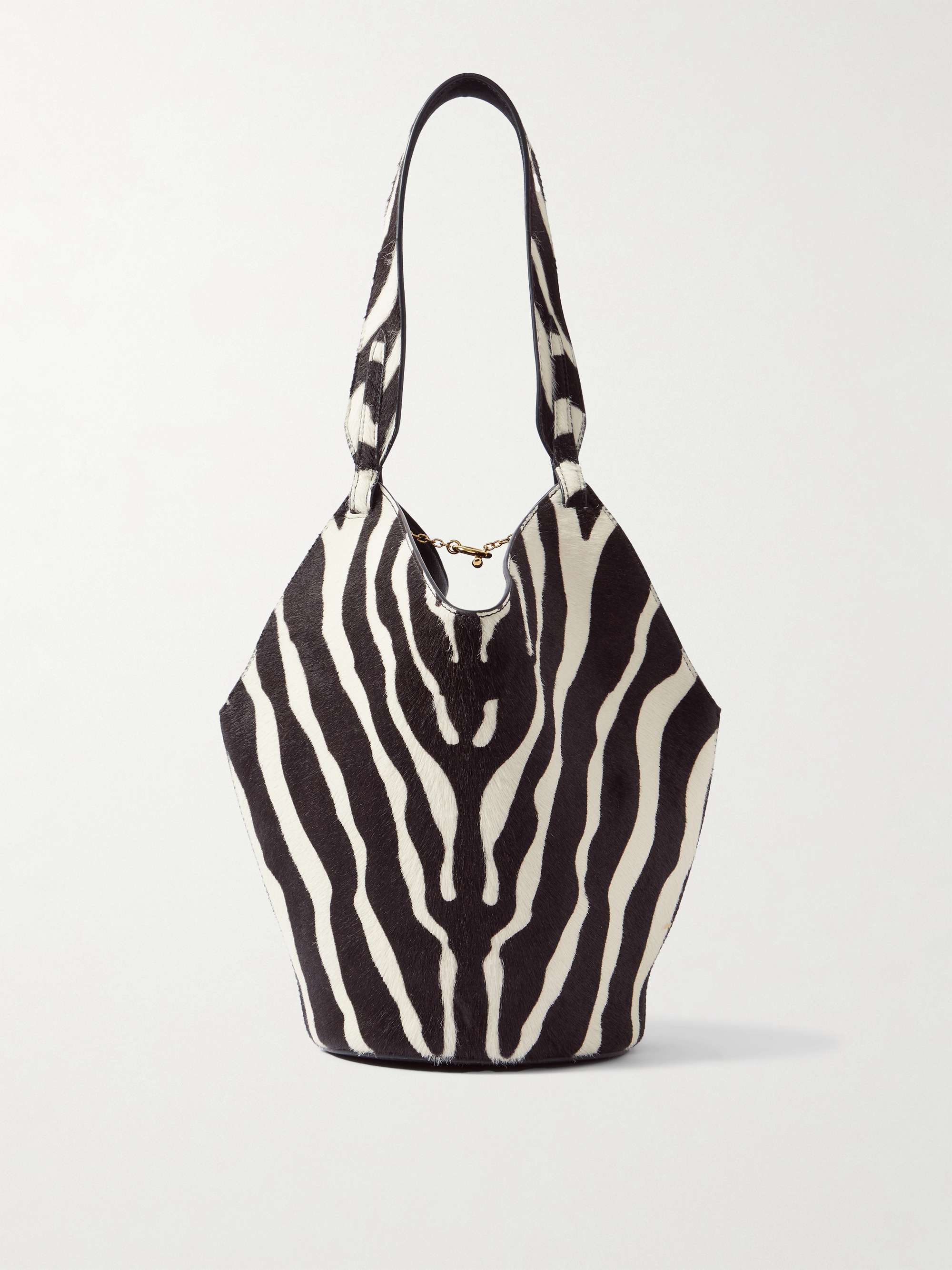Lotus Mini Zebra-Print Calf Hair and Suede Tote
