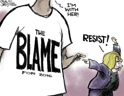 Political Cartoon U.S. Hillary Clinton election blame resist