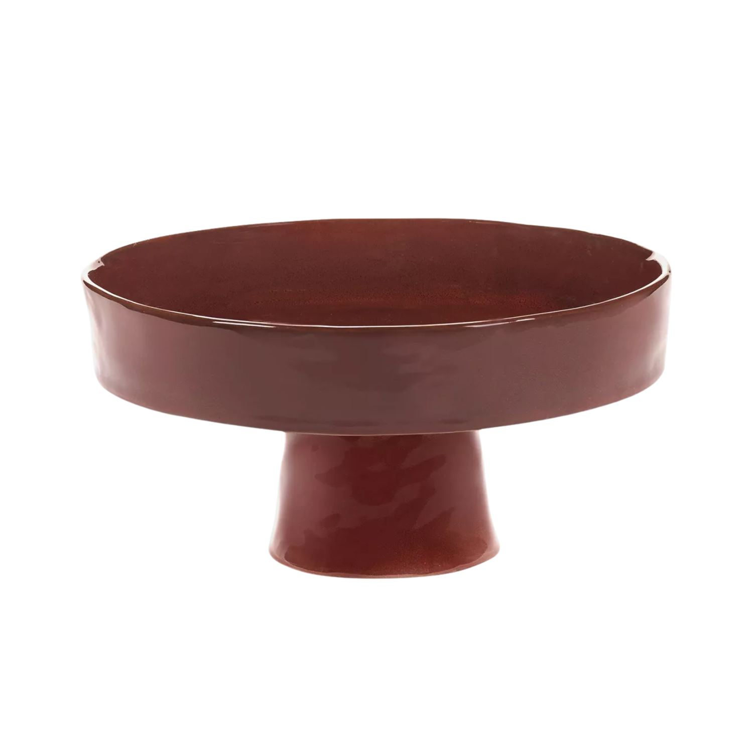A footed red bowl