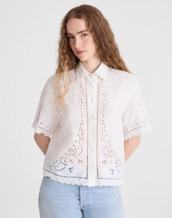 madewell, Eyelet Boxy Shirt