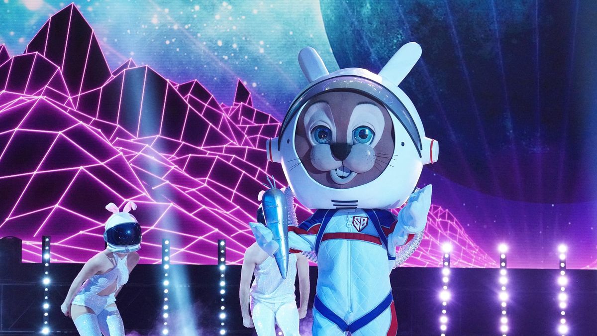 Space Bunny performs on stage on The Masked Singer