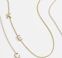 Maya Brenner Asymmetrical Custom Initial Necklace, $325 | Baublebar