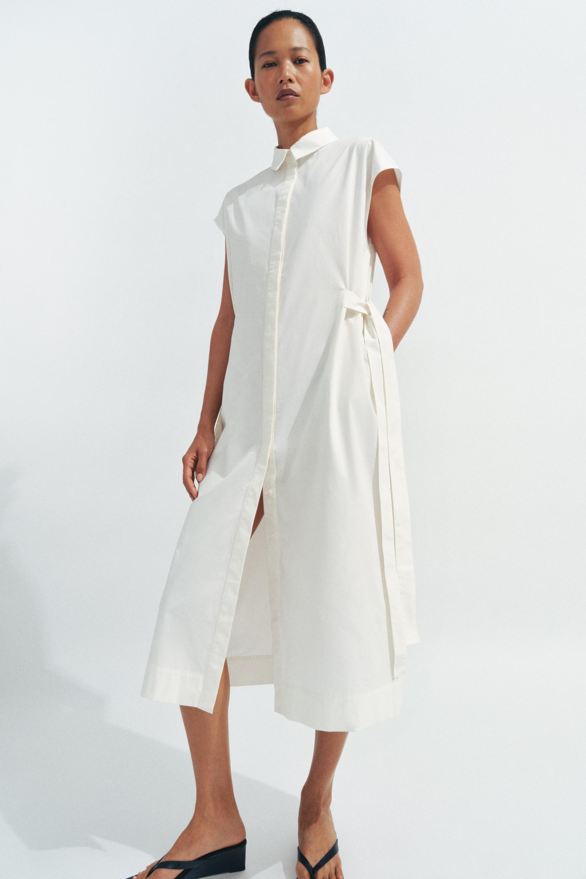 Zw Collection Shirt Dress With Ties