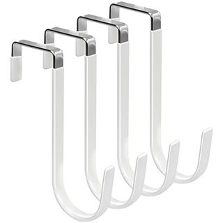 four pack of white Over the Door Hooks