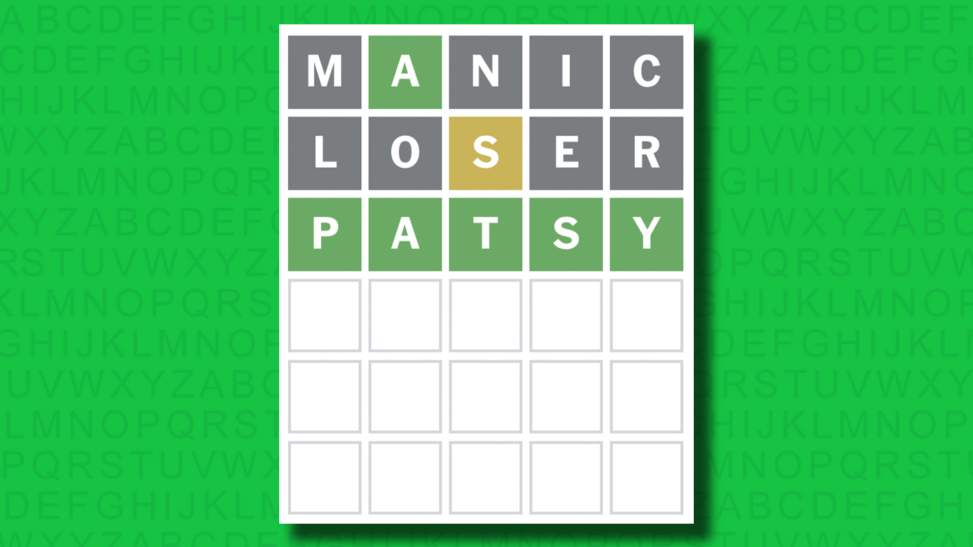 NYT Wordle answer for game 1414 on a green background