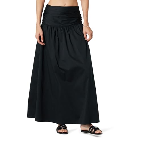 The Drop Women's Long Gathered Skirt, Black, S