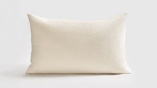 The image shows the white Coop Sleep Goods Adjustable Latex Pillow against a white background