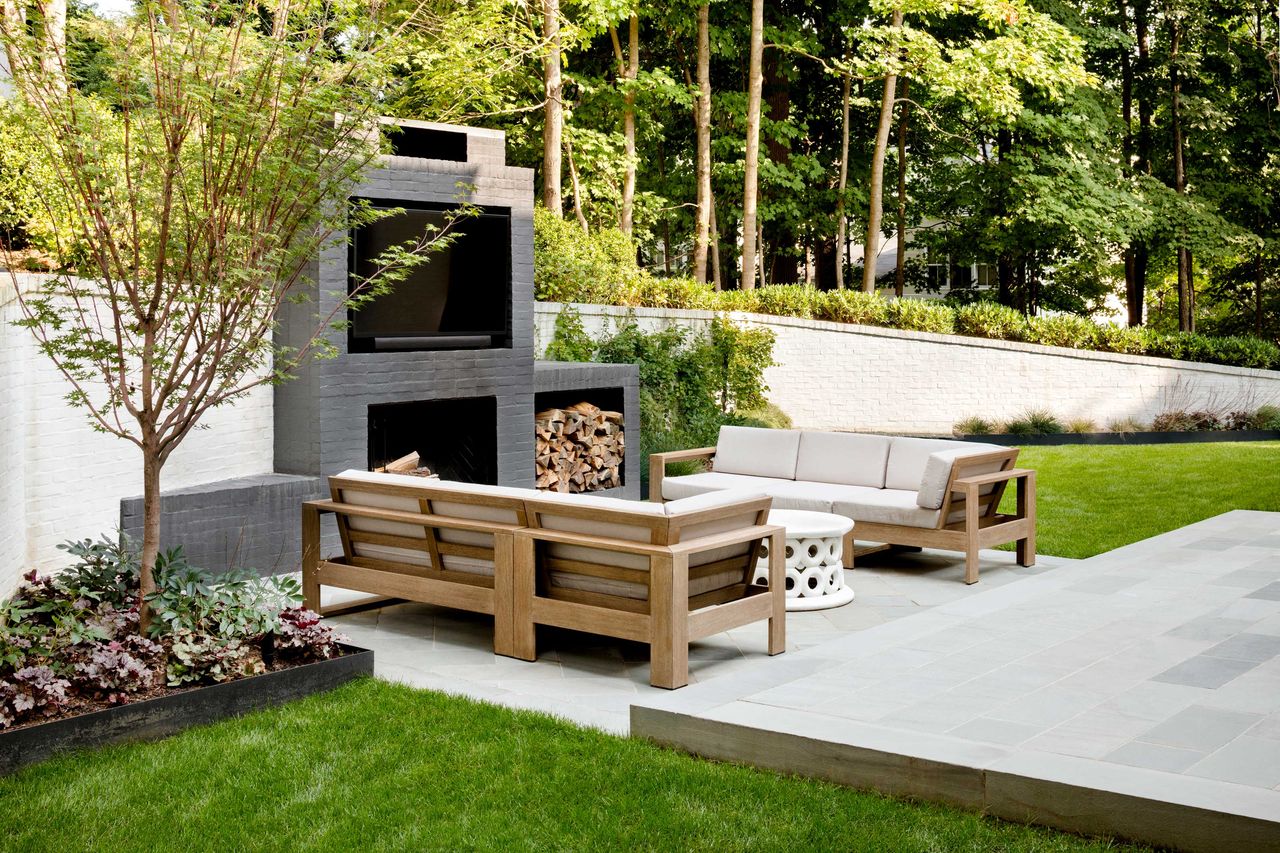 an outdoor living room