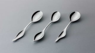 Double-ended silver spoons made by artificial intelligence
