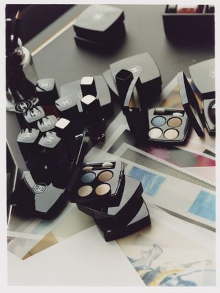 Chanel make-up on a table