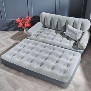 Aldi inflatable pull out sofa bed in grey room