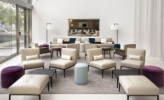 lounge area at the Hilton Barcelona