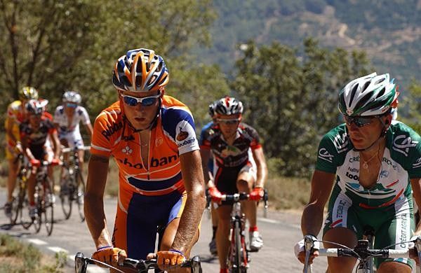 Michael Rasmussen (Rabobank) rides with Caucchioli