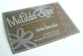 Each of Matilda Jane’s business card was hand-stitched by the company itself