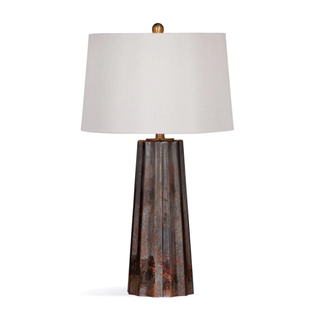 copper-finished table lamp