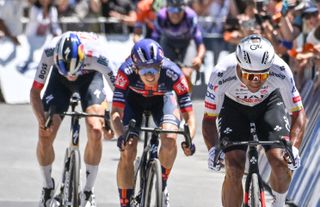 Oscar Onley was second atop Willunga Hill