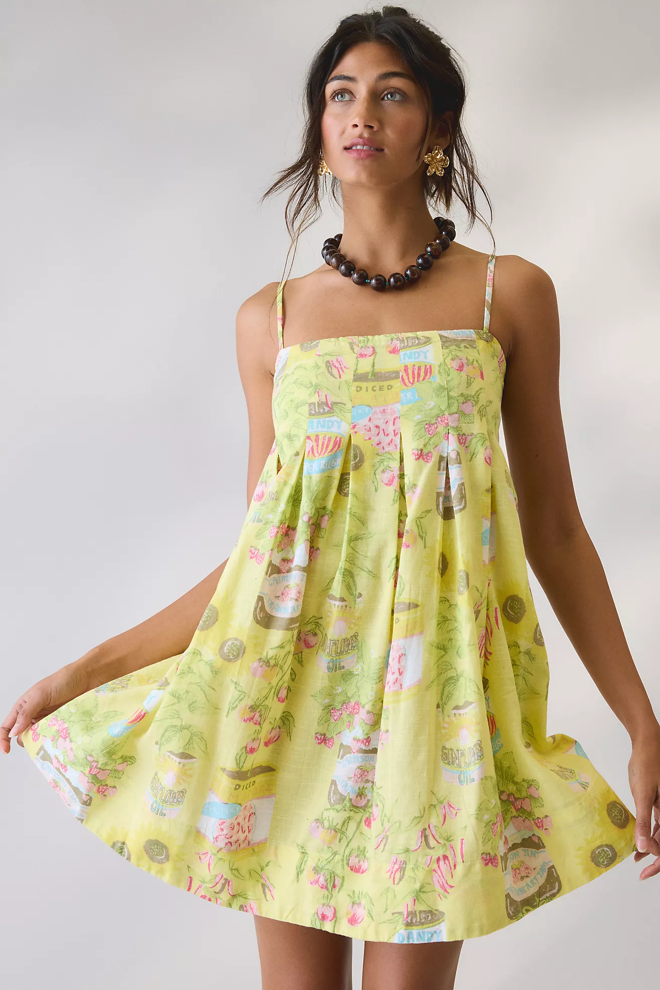 Kimchi Blue Smooth Sailing Pleated Flounce Babydoll Mini Dress