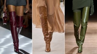 Gucci, Chloé, Ferragamo over the knee boots