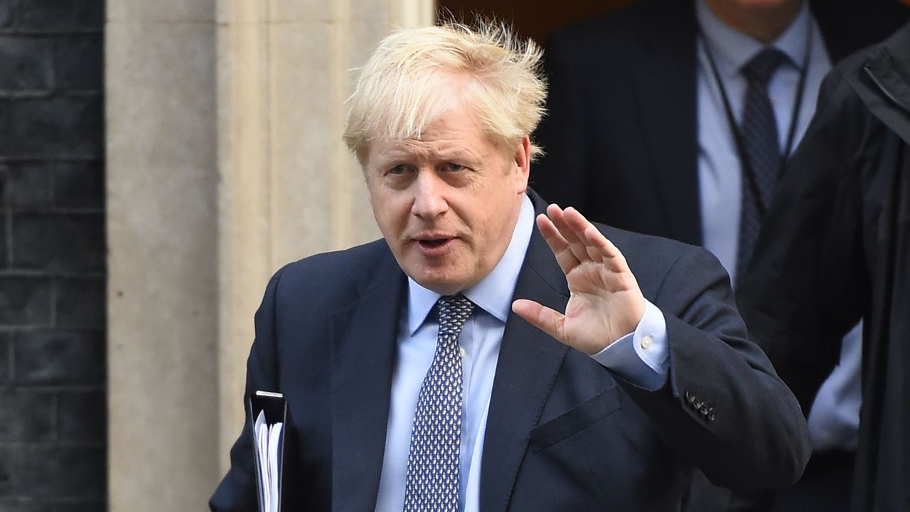 Boris Johnson leaves Downing Street