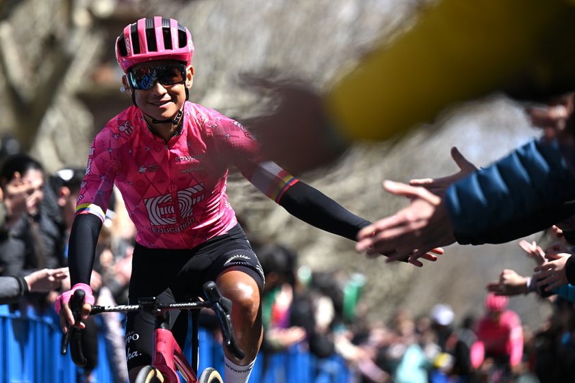 BERGA, SPAIN - MARCH 29: Esteban Chaves of Colombia and Team Team EF Education - EasyPost prior to the 104th Volta Ciclista a Catalunya 2025, Stage 6 a 118km stage from Berga to Queralt 1133m / #UCIWT / Stage shortened by adverse weather conditions / on March 29, 2025 in Berga, Spain. (Photo by Szymon Gruchalski/Getty Images)