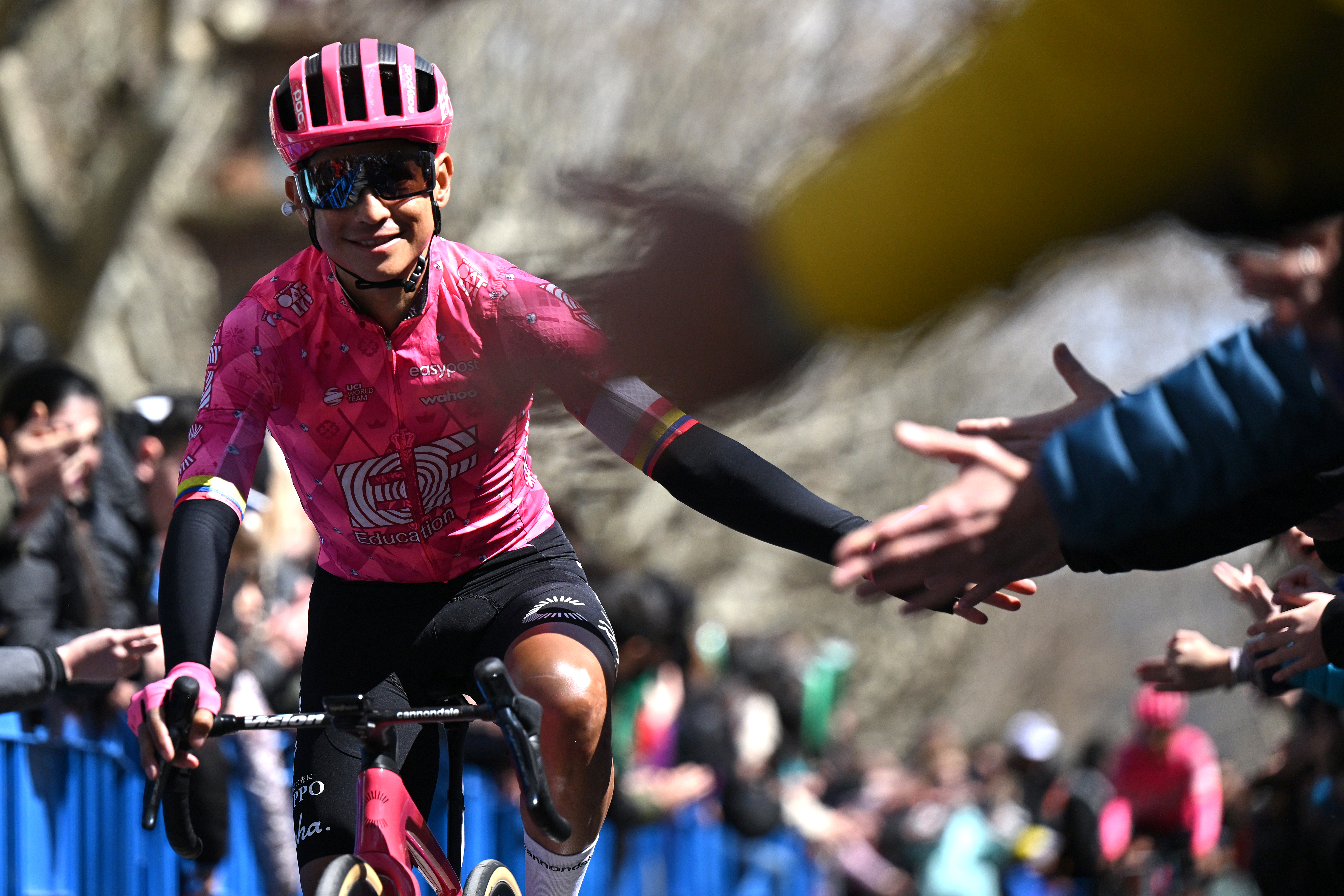 BERGA, SPAIN - MARCH 29: Esteban Chaves of Colombia and Team Team EF Education - EasyPost prior to the 104th Volta Ciclista a Catalunya 2025, Stage 6 a 118km stage from Berga to Queralt 1133m / #UCIWT / Stage shortened by adverse weather conditions / on March 29, 2025 in Berga, Spain. (Photo by Szymon Gruchalski/Getty Images)