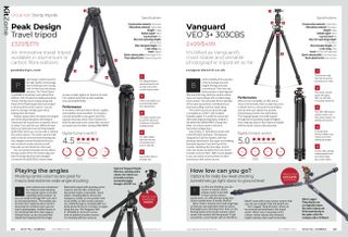 Example two-page spread from the group test of sturdy tripods in Digital Camera issue 288, December 2024